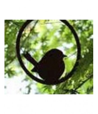 Decoratieve vogel in ring - winterkoninkje - om op te hangen, roest design